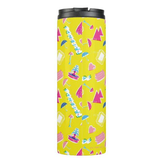 Neon FRIENDS™ Icon-Muster Thermosbecher (Rückseite)