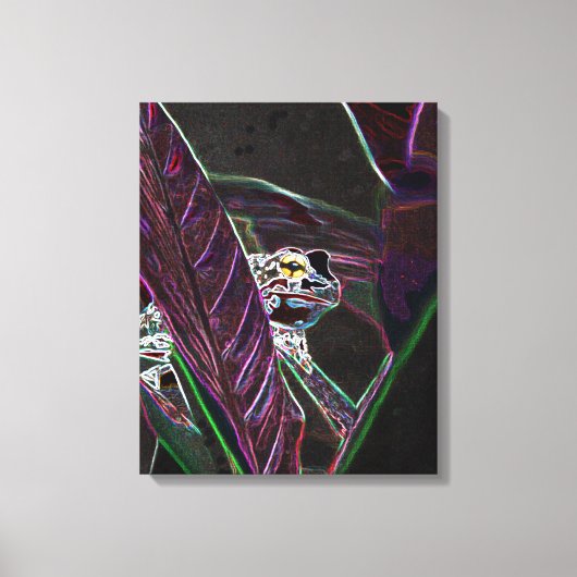 Neon Froggy Fine Art Canvas Print Leinwanddruck (Vorderseite)