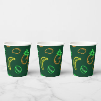Neon-Frucht-Tropenmuster-Party-Papierbecher Pappbecher