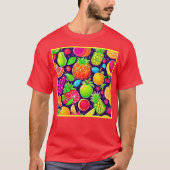 Neon Fruit Burst Muster T-Shirt (Vorderseite)