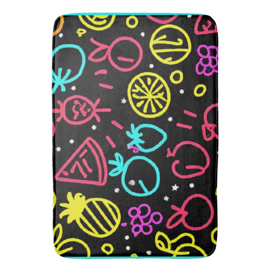 Neon Fruit Extravaganza Badematte (Vorderseite Vertikal)