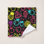 Neon Fruit Extravaganza Badhandtuch Set (Waschlappen)