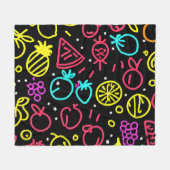 Neon Fruit Extravaganza Fleecedecke (Vorderseite (Horizontal))