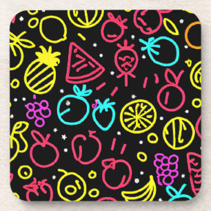 Neon Fruit Extravaganza Getränkeuntersetzer