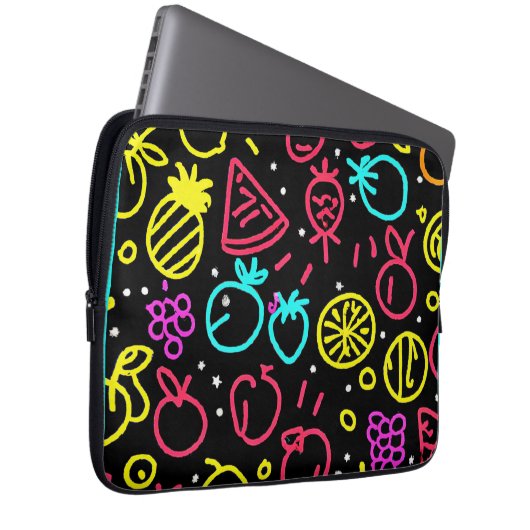 Neon Fruit Extravaganza Laptopschutzhülle (Vorne Rechts)