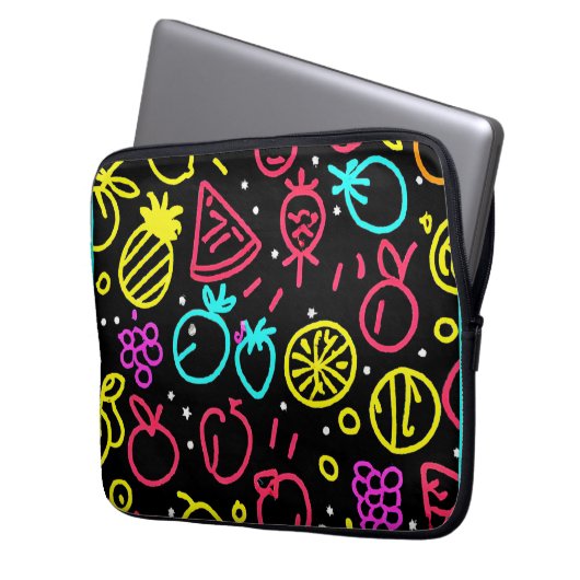 Neon Fruit Extravaganza Laptopschutzhülle (Vorderseite Links)