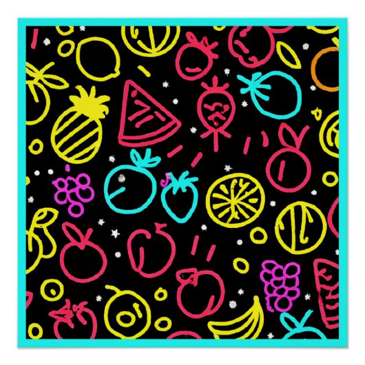 Neon Fruit Extravaganza Poster (Vorderseite)