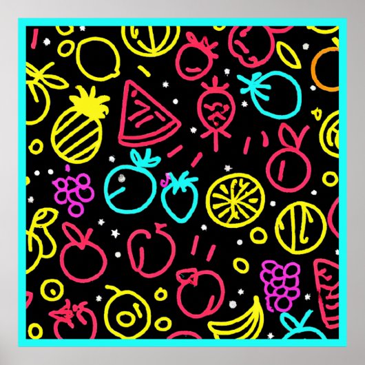 Neon Fruit Extravaganza Poster (Vorne)