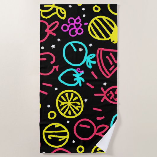 Neon Fruit Extravaganza Strandtuch (Vorderseite)