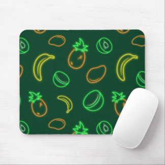 Neon Fruit Pattern Mouse Pad – Tropical Aesthetic Mousepad