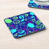 Neon Fruits Muster Art Getränkeuntersetzer (Linke Seite)