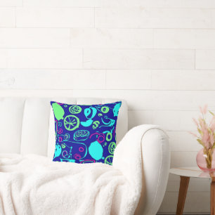 Neon Fruits Muster Art Kissen