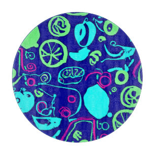 Neon Fruits Muster Art Schneidebrett