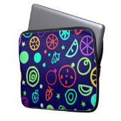 Neon Fruits Muster Farben Laptopschutzhülle (Vorderseite Links)