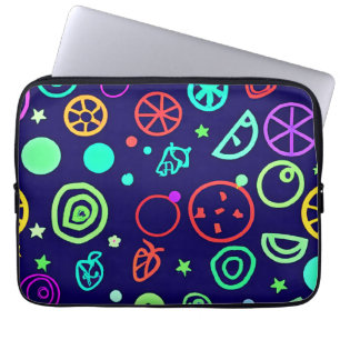 Neon Fruits Muster Farben Laptopschutzhülle