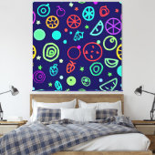 Neon Fruits Muster Farben Leinwanddruck (Insitu (Schlafzimmer))