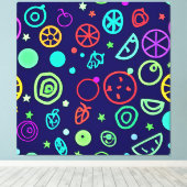 Neon Fruits Muster Farben Leinwanddruck (Insitu (Holzboden))