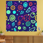 Neon Fruits Muster Farben Leinwanddruck (Insitu (Wohnzimmer))