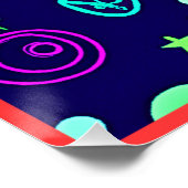 Neon Fruits Muster Farben Poster (Ecke)