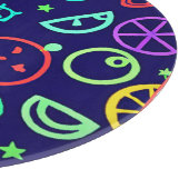 Neon Fruits Muster Farben Schneidebrett (Ecke)