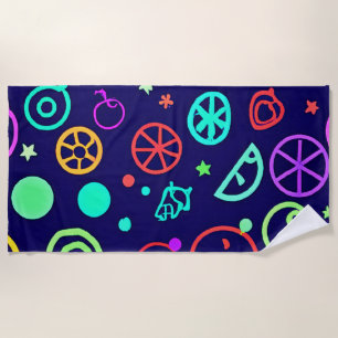 Neon Fruits Muster Farben Strandtuch