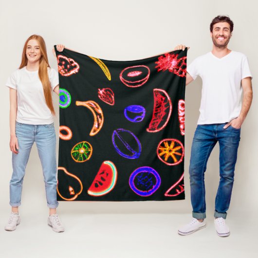 Neon Fruits Patterns Artwork design Fleecedecke (Beispiel)