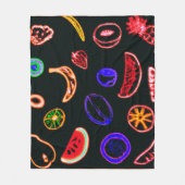 Neon Fruits Patterns Artwork design Fleecedecke (Vorderseite)