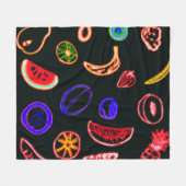 Neon Fruits Patterns Artwork design Fleecedecke (Vorderseite (Horizontal))