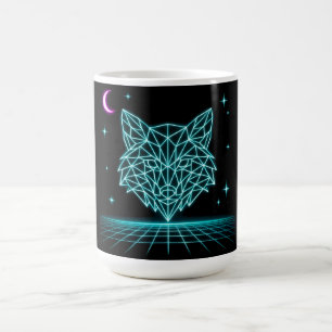 Neon-Fuchs-Synthwave - Retro-Elektrischer Jäger Kaffeetasse