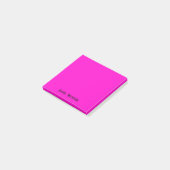 Neon Fuchsia Berufliches Minimalistisches Schwarze Post-it Klebezettel (angewinkelt)