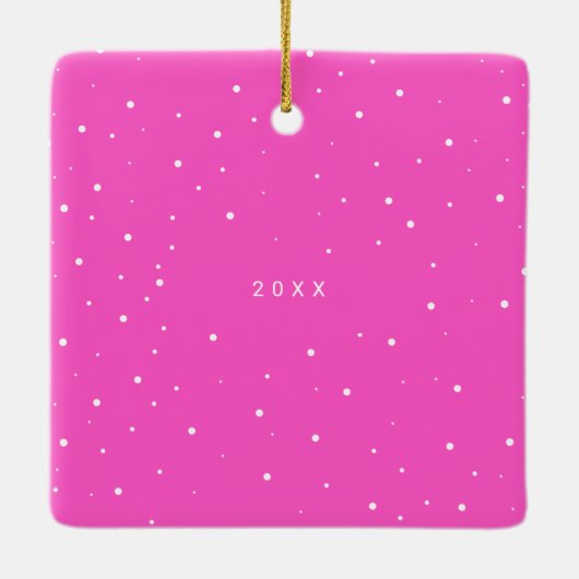 Neon Fuchsia Pink | Leichtes und Verheiratetes Fot Keramikornament (Rückseite)