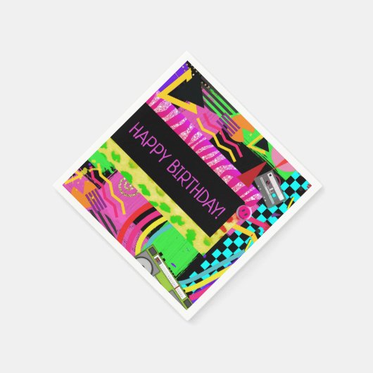 Neon Fun Bright Bold Party von Funky 80 Serviette (Ecke)