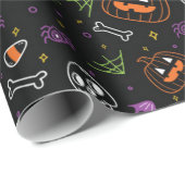 Neon Fun Halloween Pattern Geschenkpapier (Rolleneckpunkt)