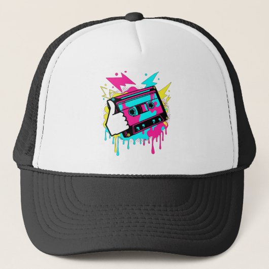 Neon Funk Thumbs Up Truckerkappe (Vorderseite)