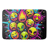 Neon Funky Emoji Mix Badematte (Vorderseite)