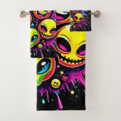 Neon Funky Emoji-Mix Badhandtuch Set (Insitu)