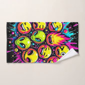 Neon Funky Emoji-Mix Badhandtuch Set (Handtuch)