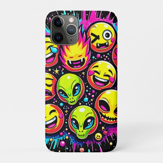 Neon Funky Emoji Mix Case-Mate iPhone Hülle (Rückseite)