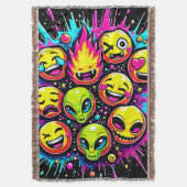Neon Funky Emoji Mix Decke (Vorderseite Vertikal)