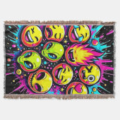 Neon Funky Emoji Mix Decke (Vorderseite)