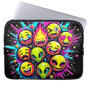 Neon Funky Emoji-Mix Laptopschutzhülle