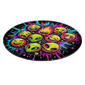 Neon Funky Emoji Mix Schneidebrett (Ecke)