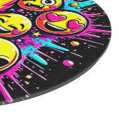 Neon Funky Emoji Mix Schneidebrett (Ecke)