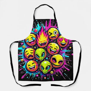 Neon Funky Emoji Mix Schürze