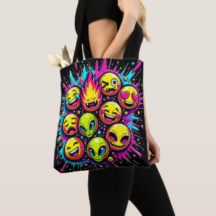 Neon-Funky-Emoji-Mix Tasche