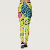 Neon Funky Memphis Pattern Leggings (Rückseite)