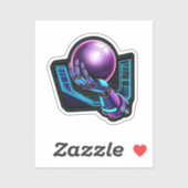 Neon Future - Cyberpunk-Roboterarm Aufkleber (Blatt)