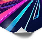 Neon Futuristic Citycape - Bold Sci-Fi Art Poster (Ecke)