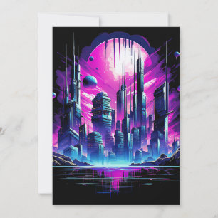 Neon Futuristic CyberScape Skyline Ankündigung