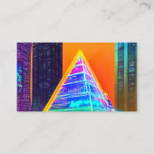 Neon Futuristic hologram Pyramid in Modern City Visitenkarte (Vorderseite)
